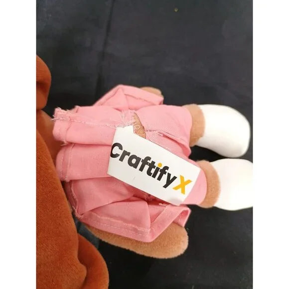 CraftifyX Lsi Cosmic Moon Plush Doll With Brown Hair & Pink Dress For Children - Picture 5 of 5